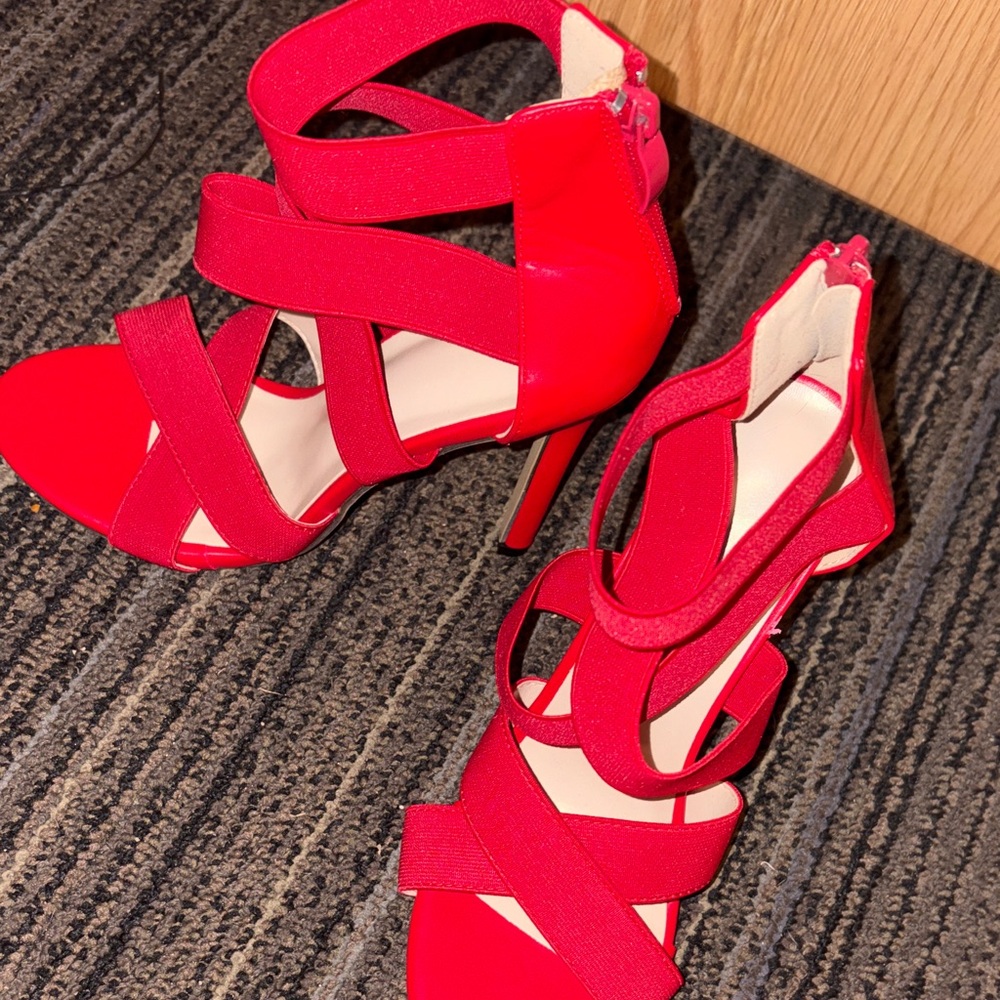 Elegant Red Strappy Heels